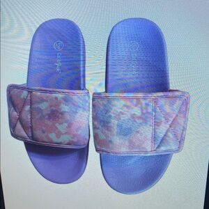 Purple Slide Sandals with Camouflage Strap